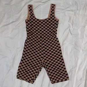 Checkered unitard